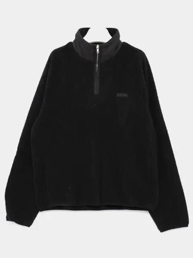 Logo Applique Fleece Sweatshirt Black - A.P.C. - BALAAN 2