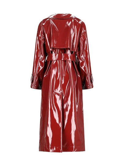 PATENT TRENCH COAT WITH BELT - BLUMARINE - BALAAN 2