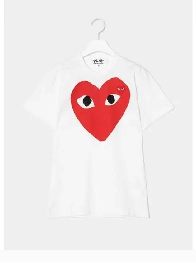 Unisex Red Heart Wappen T Shirt White Contemporary Domestic Product GM0024042382892 - COMME DES GARCONS PLAY - BALAAN 1