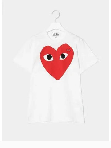 Unisex Red Heart Wappen T Shirt White Contemporary Domestic Product GM0024042382892 - COMME DES GARCONS PLAY - BALAAN 1