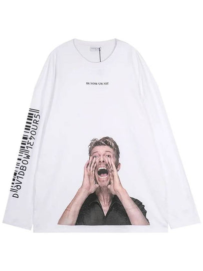 Bowie Scream Barcode Print Long Sleeve T-Shirt White - IH NOM UH NIT - BALAAN 2