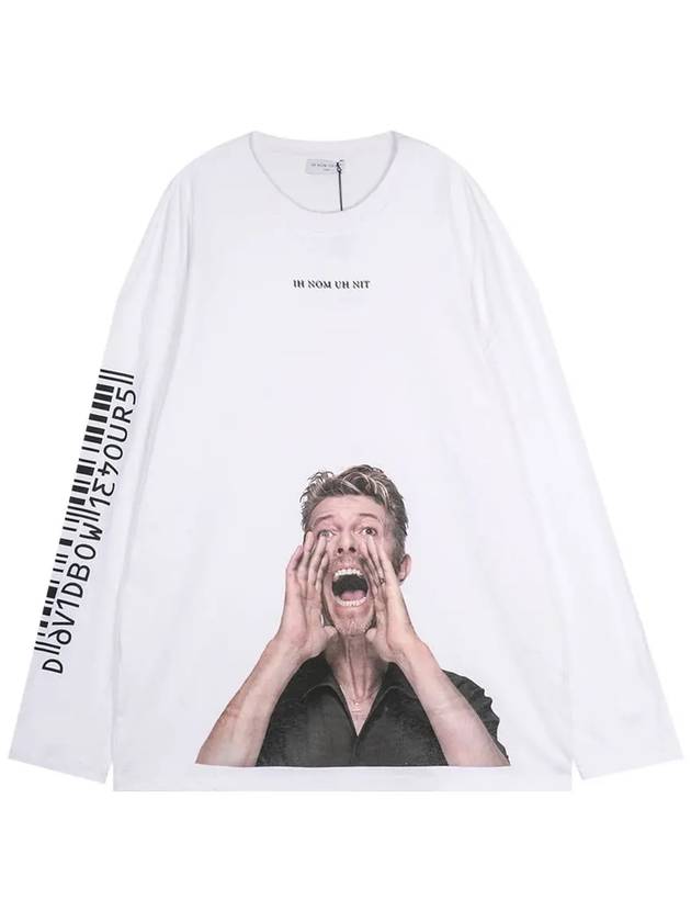 Bowie Scream Barcode Print Long Sleeve T-Shirt White - IH NOM UH NIT - BALAAN 4