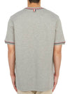 RWB Trimmed Cotton Short Sleeve T-Shirt Grey - THOM BROWNE - BALAAN 5