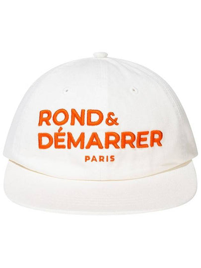 Bold Logo Washed 6 Panel Ball Cap White - ROND&DEMARRER - BALAAN 2