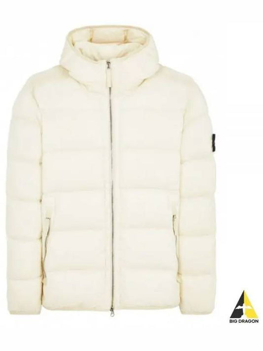 Seamless Logo Nylon Hooded Down Jacket Plaster - STONE ISLAND - BALAAN 2