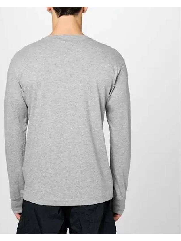 Chest Patch Long Sleeve T-Shirt Melange Grey - STONE ISLAND - BALAAN 4