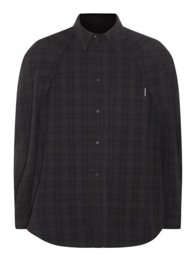 Checked Pattern Long Sleeve Shirt Grey - BALENCIAGA - BALAAN 2