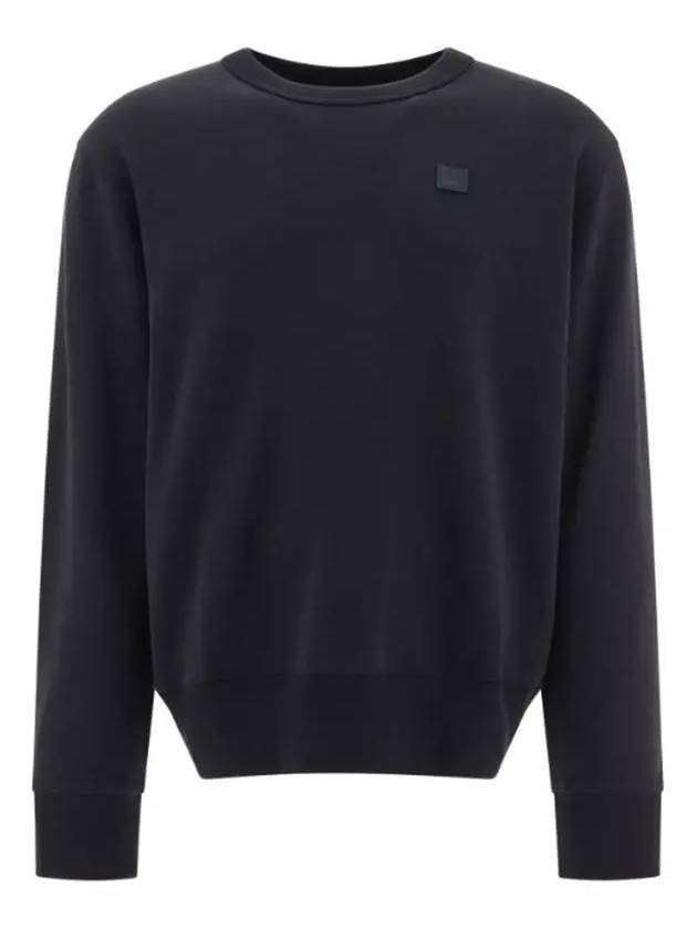 Logo Patch Regular Fit Crew Neck Sweatshirt Black - ACNE STUDIOS - BALAAN 3