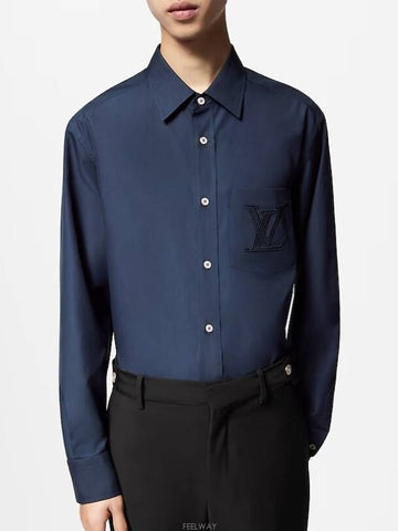 1AFRMJ Embroidered Long Sleeved Cotton Shirt - LOUIS VUITTON - BALAAN 1