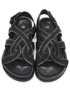 Chunky Leather Canvas Sandals Black - TOTEME - BALAAN 2