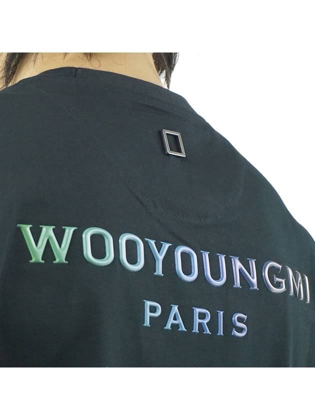 Gradient Embossed Back Logo Short Sleeve T-Shirt Black - WOOYOUNGMI - BALAAN 7