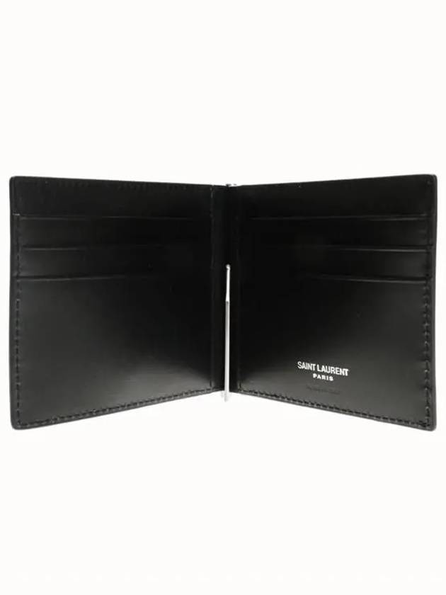 Monogram Money Clip Half Wallet Black - SAINT LAURENT - BALAAN 7