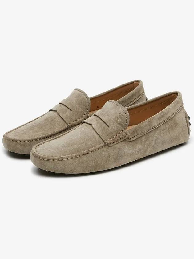 Men's Suede Gommino Driving Shoes Beige - TOD'S - BALAAN 3