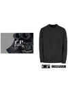 Lens Patch Chenille Cotton Knit Top Black - CP COMPANY - BALAAN 4