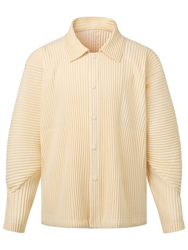 Unisex wing sleeve pleated jacket light yellow - MONPLISSE - BALAAN 1