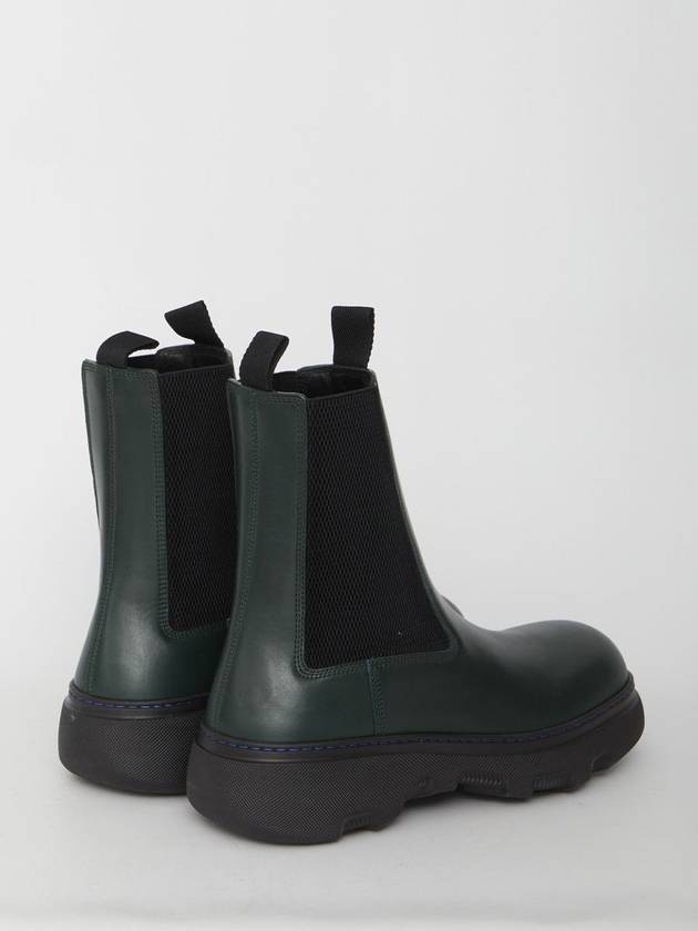 Creeper Leather Chelsea Boots Green - BURBERRY - BALAAN 4