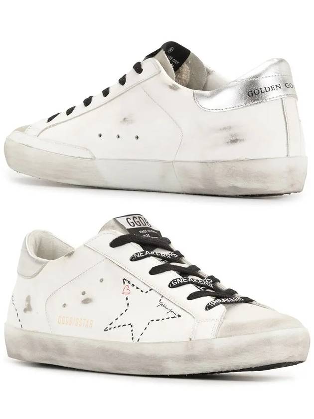 Women's Graffiti Stitch Silver Tab Superstar Low Top Sneakers White - GOLDEN GOOSE - BALAAN 2