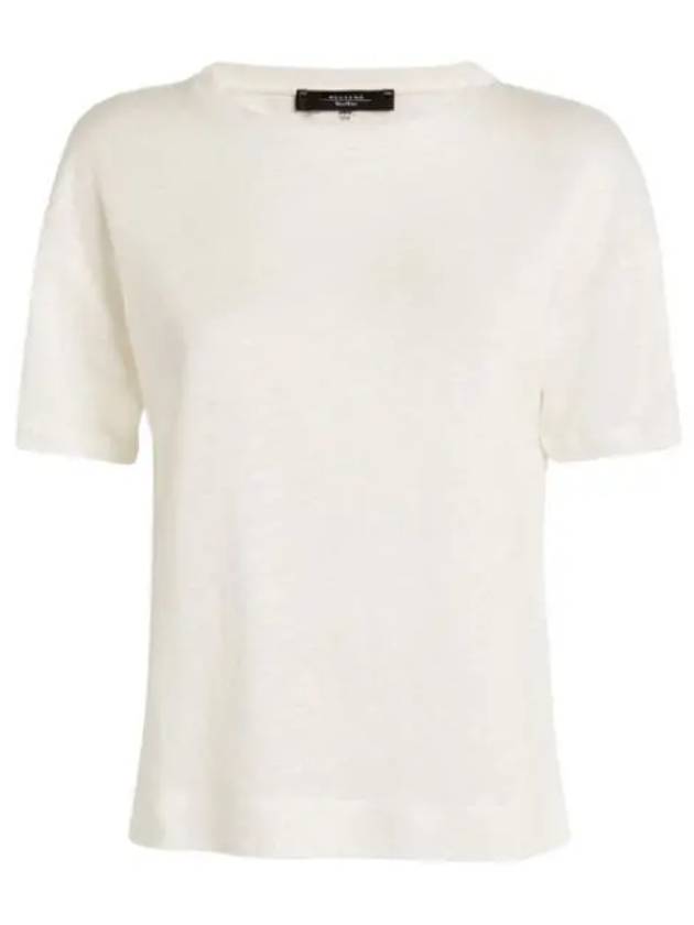 Falla Linen Short Sleeve T-Shirt White - MAX MARA - BALAAN 2