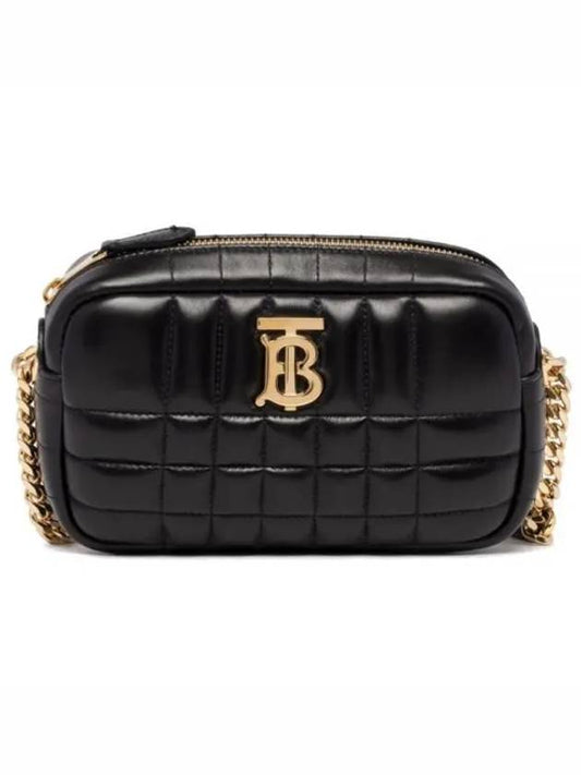 Quilted Leather Mini Lola Camera Shoulder Bag Black - BURBERRY - BALAAN 2