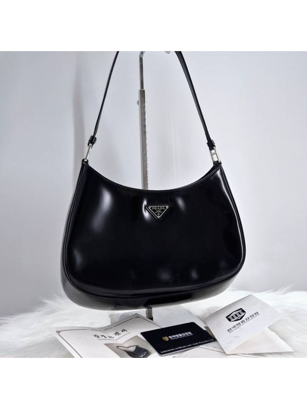 Brushed Cleo Hobo Bag Black Tote Shoulder - PRADA - BALAAN 1