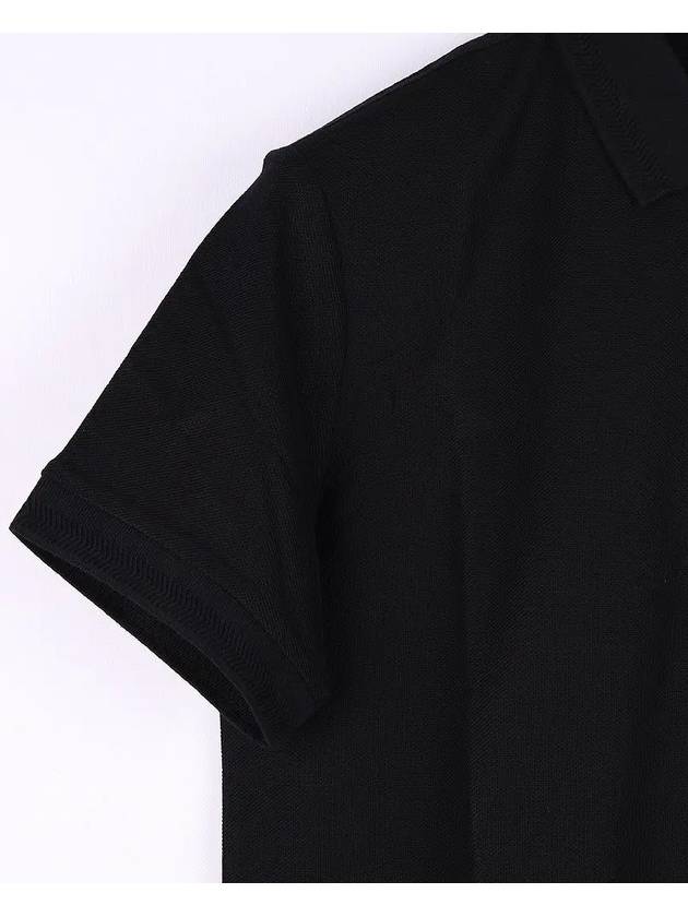 Men's Eddie Collar Short Sleeve Polo Shirt Black - BURBERRY - BALAAN 3