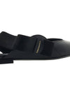 Leather Slingback Flat Black - SALVATORE FERRAGAMO - BALAAN 11