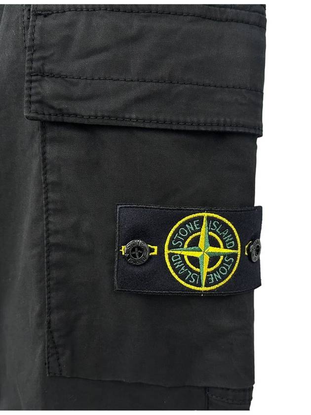 Banding Waist Tapered Cargo Straight Pants Black - STONE ISLAND - BALAAN 7