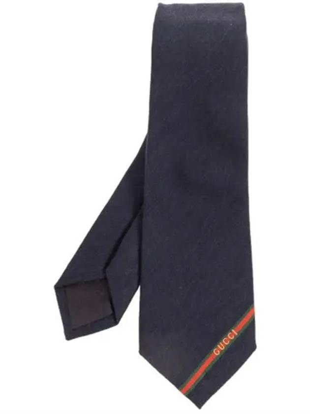 Web Detail Tie Dark Blue - GUCCI - BALAAN 2