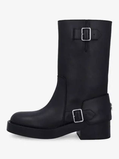 Americana Harness Leather Middle Boots Black - COURREGES - BALAAN 2