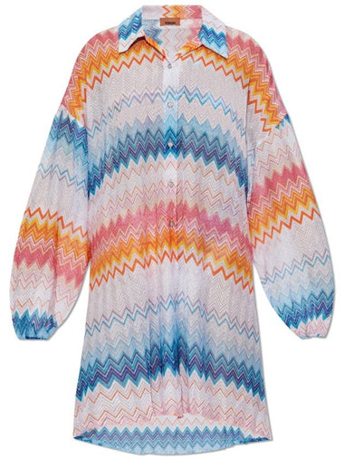 Missoni Pleated Beach Shirt With Lurex Thread, Women's, Multicolour - MISSONI - BALAAN 1