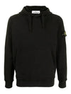 Wappen Patch Cotton Fleece Hoodie Black - STONE ISLAND - BALAAN 2