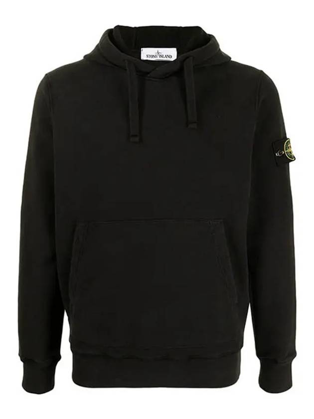 Wappen Patch Cotton Fleece Hoodie Black - STONE ISLAND - BALAAN 2