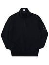 Men's Lens Wappen Fleece Half Zip Up Sweatshirt Black - CP COMPANY - BALAAN 5