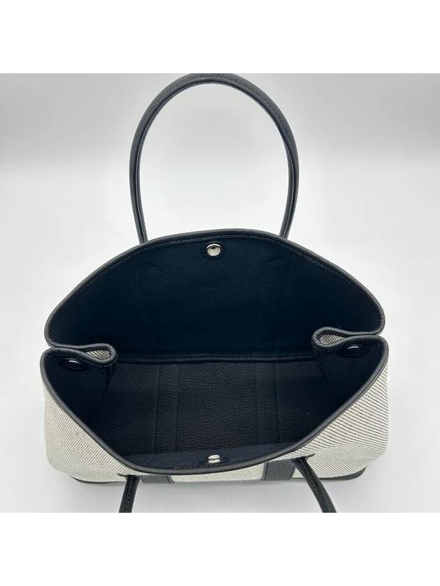 Garden Party 30 Bag Twill Negonda Tote Bag Ecru Noir - HERMES - BALAAN 5