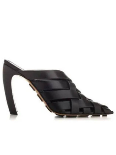 Alfie Intrecciato Leather Mule Heel Black - BOTTEGA VENETA - BALAAN 2