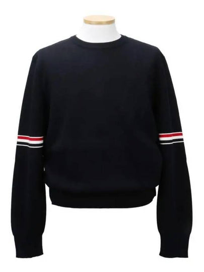 Men's Milan Stitch Armband Crew Neck Knit Top Navy - THOM BROWNE - BALAAN 2