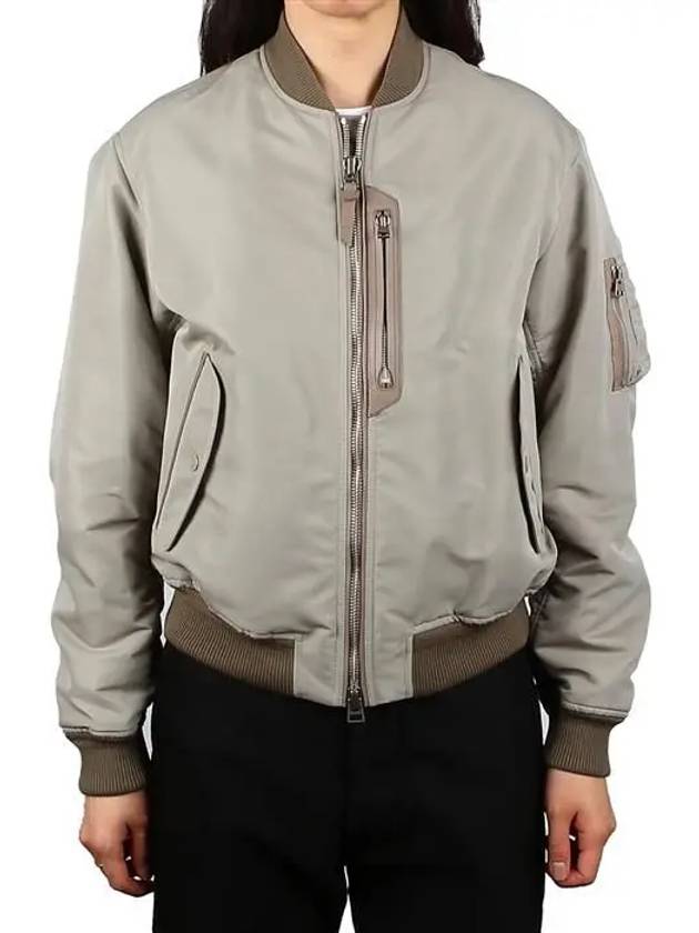 contrast trim bomber jacket beige - TOM FORD - BALAAN 2