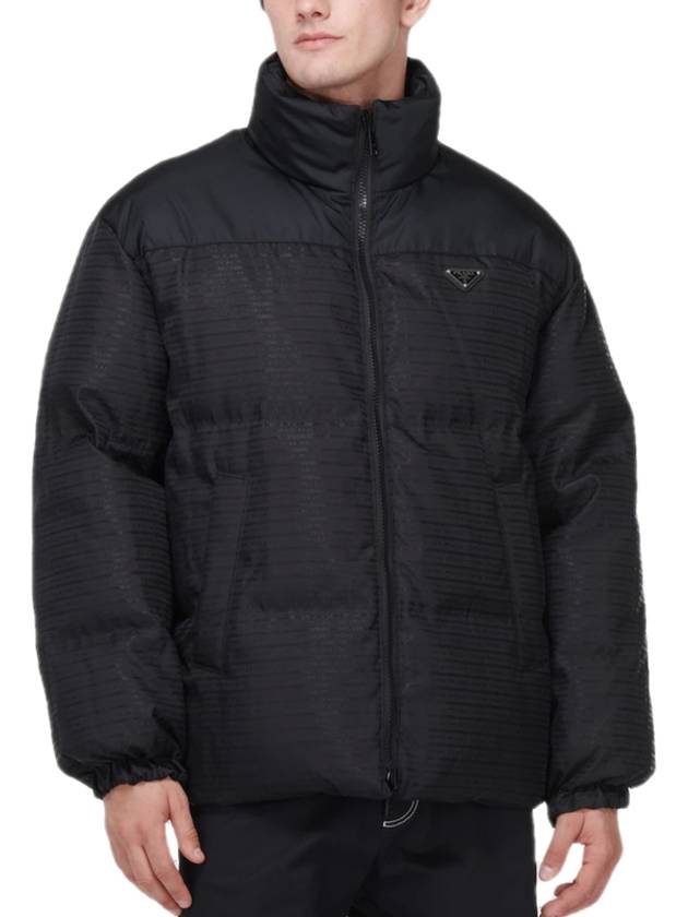 Medium-Length Re-Nylon Reversible Down Padded Jacket Black - PRADA - BALAAN 6