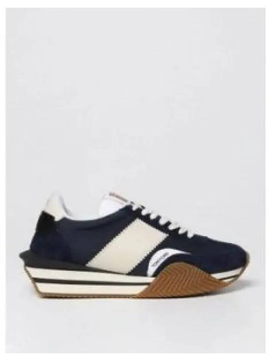 Logo James Panel Low Top Sneakers Navy - TOM FORD - BALAAN 2