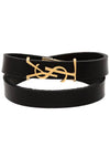 Monogram Double Wrap Bracelet Black - SAINT LAURENT - BALAAN 2