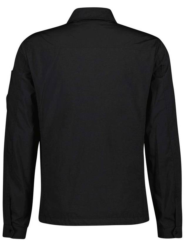 Men's Lens Wappen Two-Pocket Nylon Zip-Up Jacket Black - CP COMPANY - BALAAN 5