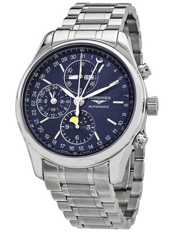 Longines Master Collection Moon Phase Chronograph Automatic Sunray Blue Dial Men's Watch L2.773.4.92.6 - LONGINES - BALAAN 1