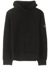 Wappen Patch Cotton Fleece Hoodie Black - STONE ISLAND - BALAAN 2