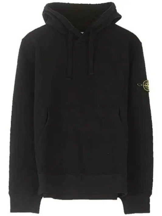 Wappen Patch Cotton Fleece Hoodie Black - STONE ISLAND - BALAAN 2