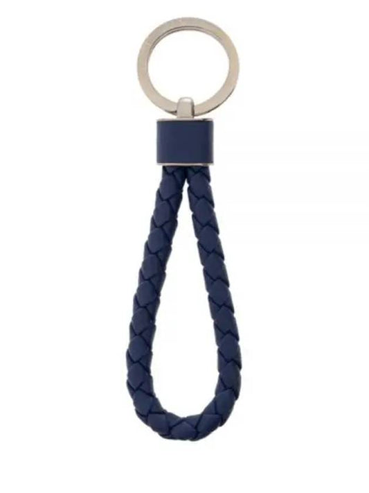 Intrecciato Leather Key Holder  Navy - BOTTEGA VENETA - BALAAN 2