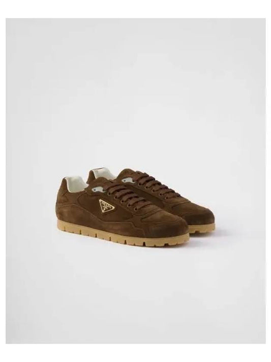 Trail Faded Suede Low Top Sneakers Dark Brown - PRADA - BALAAN 2