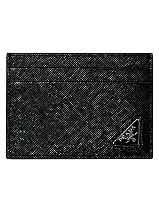 Saffiano Leather Card Holder Black - PRADA - BALAAN 1