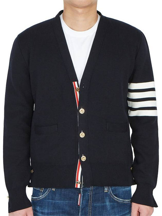 Milano Stitch 4 Bar Cardigan Navy - THOM BROWNE - BALAAN 2