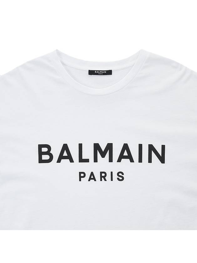 Logo Print Eco Responsible Cotton Short Sleeve T-Shirt White - BALMAIN - BALAAN 4