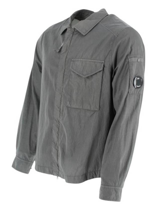 Chrome-R Full Zip Over Long Sleeve Shirt Grey - CP COMPANY - BALAAN 3